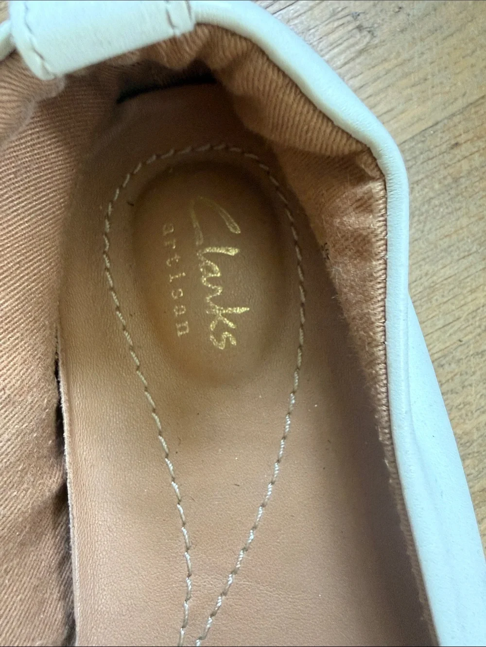 Clarks White Perforated Espadrille Flats